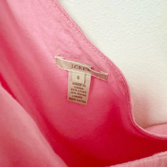 EUC J. Crew Bubblegum Pink One-Shoulder Linen Bubble Mini Cocktail Dress - Picture 4 of 7